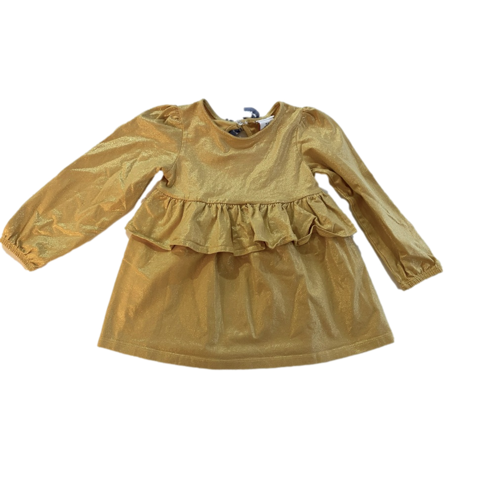 max studio kids gold metallic dress 3T ruffle